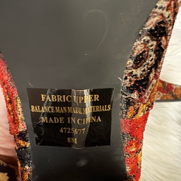 Diba 8M Red Metallic Paisley Fabric Velvet Knee High Designer Boots Y2K - Picture 5 of 15